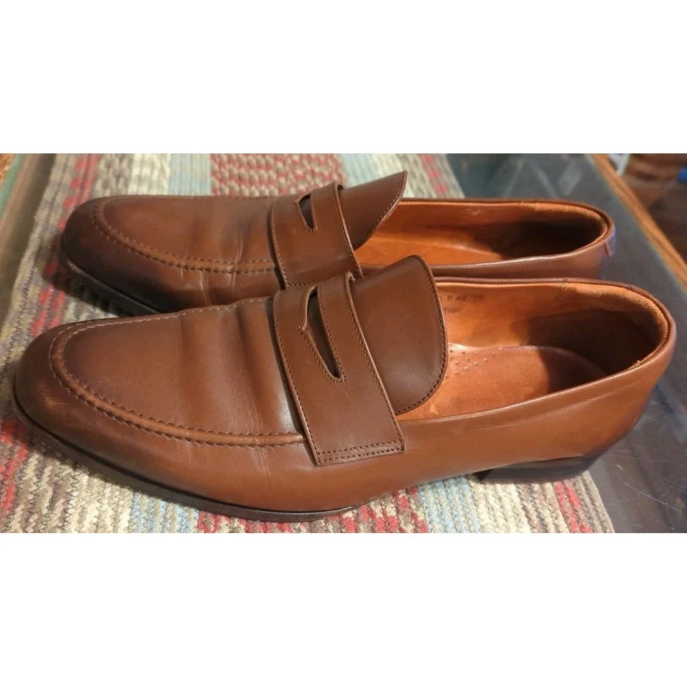 Wolf & Shepherd Ringer Loafer Men Shoe Size 12.5‎ Maple Calfskin Penny Loafer